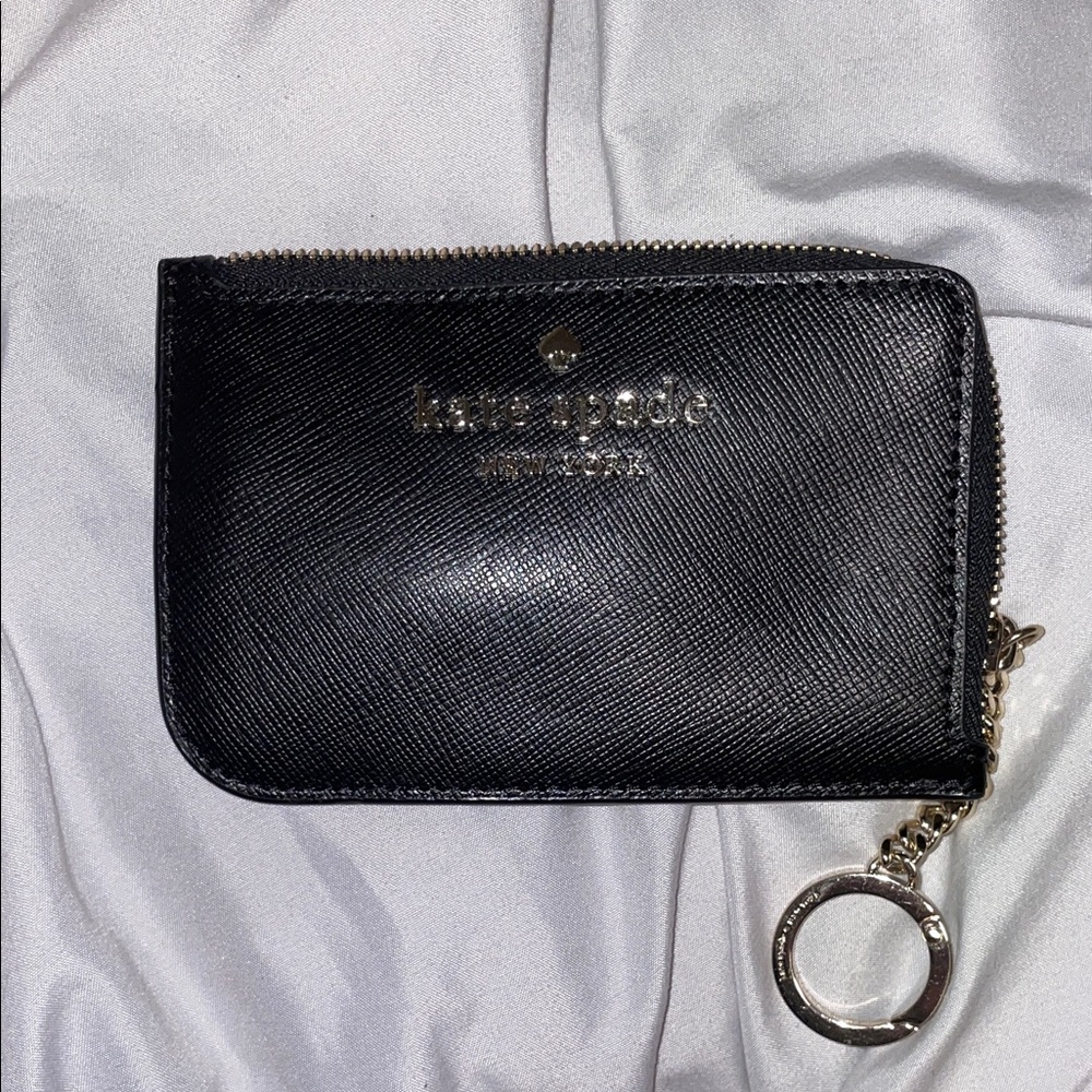 Kate Spade Black Leather Keychain Pouch